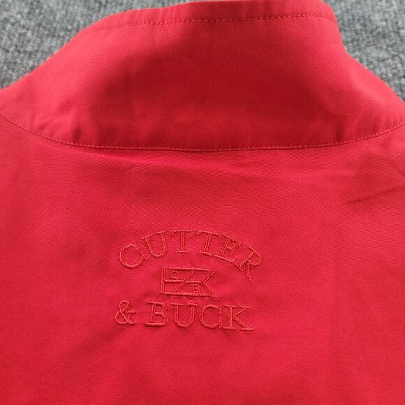 Cutter and Buck Mens XL WindTec Red Half Zip Pullover Alliance Bank Logo - Picture 2 of 13
